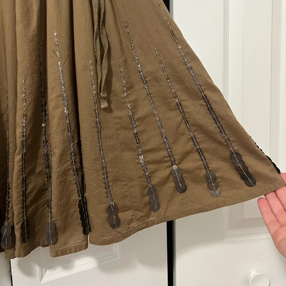 VINCE 90’s Embellished Brown Skirt (Size XS)